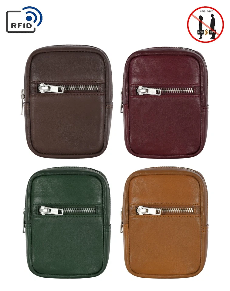SMART RANGE LEATHER Genuine Leather Cigarette Case with RFID Blocking Card Pocket Belt Loop Pouch