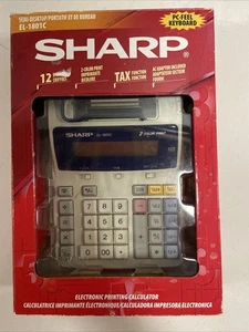 Sharp EL-1801C Portable 12-Digit 2-Color Print  TAX Function - Picture 1 of 3