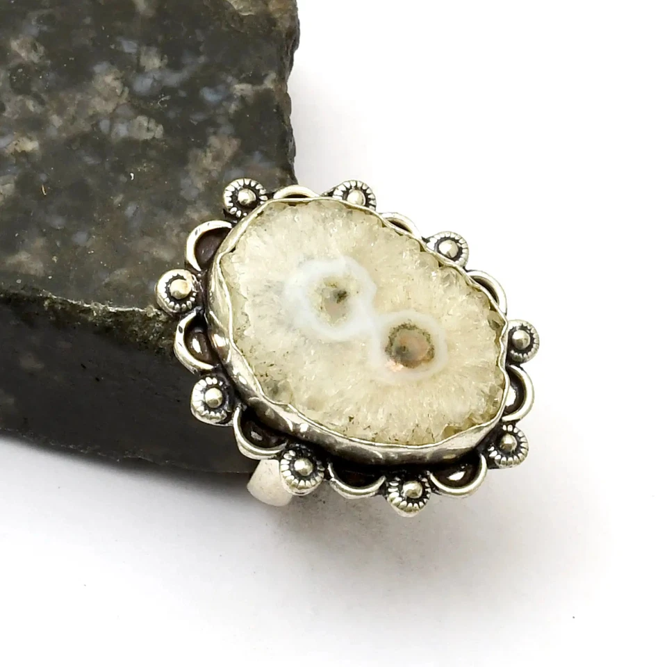 Солнечный кварц драгоценный камень ручной работы кольцо ювелирных изделий для свадьбы США размер-6,5 AR 40831 - Изображение 1 из 1