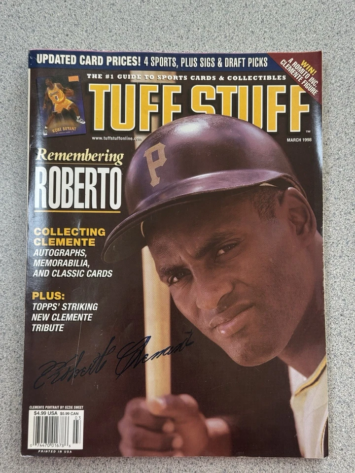 ROBERTO CLEMENTE PITTSBURGH PIRATES TUFF STUFF MAGAZINE MARCH 1998 - Image 1 of 1