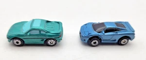 Vintage 2 Micro Machines Green 90s Toyota MR2 & 1994 Blue Bugatti LGT  g3 - Picture 1 of 5