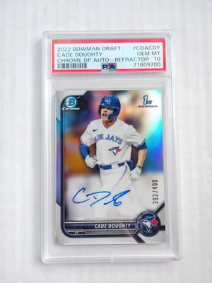 2022 Bowman Chrome Draft Cade Doughty Auto Refractor 1st #CDACDY 393/499 PSA 10 - Image 1 of 4