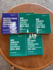 Kaplan Bar Exam MBE Multiple Choice 2024-2025 Outline Practice Exam 5 Book Set - Picture 1 of 6