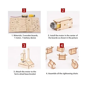 Wooden Ferris Wheel Building Kit Educational 3D Scientific Model DIY EC - Picture 1 of 12