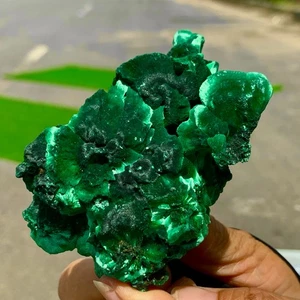 Pietra malachite velluto naturale 195G grappolo occhio di gatto campione minerale grezzo - Foto 1 di 24