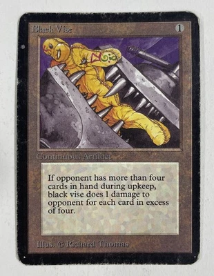 Black Vise Alpha HP Heavy Play MTG Magic The Gathering - Image 1 of 2