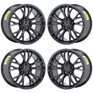 19x10" 20x12" Corvette Z06 C7 Black Chrome wheels OEM set 5734 5740 EXCHANGE - Picture 1 of 8