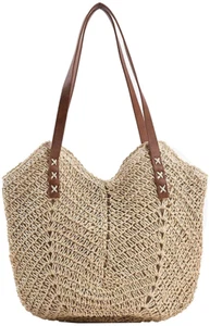 Straw Summer Beach Bag Women Woven Handbag Tote Shoulder Rattan Crossbody Style - Picture 1 of 12