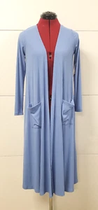 NWT LulaRoe Solid Blue Long Ribbed Packets Cardigan Duster Size XS - Picture 1 of 7