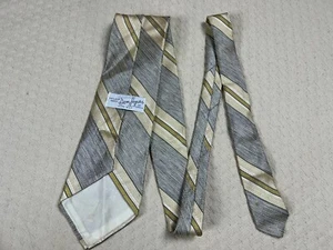 Don Loper California Vintage Men's Neck Tie 1970’s Striped Canvas Silk Tan - Picture 1 of 7