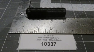 3/4-16 x 3" Hex Socket Set Screw Lot of 1 Cup Pt Black Oxide Allen Socket - Picture 1 of 4