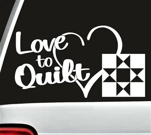 Pegatina de bloque de acolchado Love To Collt para automóvil | Me encanta coser coser | BG 797 - Imagen 1 de 4