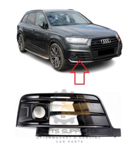 NEW FOR AUDI Q7 S-LINE 2015-2019 FRONT BUMPER FOG LIGHT GRILLE RIGHT O/S BLACK - Picture 1 of 2