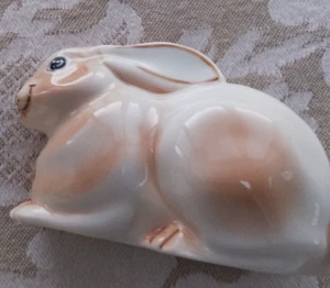 Villeroy & Boch Rabbit Ornament, Figure, Glazed, Brown & White - Boxed - Picture 1 of 14