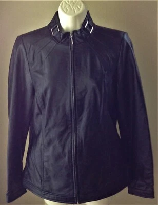 BRADLEY By Bradley Bayou Womens LAMB LEATHER JACKET S 6-8 NEW Buckle Detail NWT  - Image 1 of 3