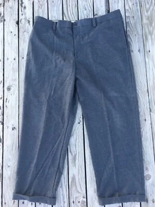 Vintage L.L Bean Charcoal Gray 100% Wool Flat Front Dress Pants Size 42X29 Mens - Picture 1 of 12