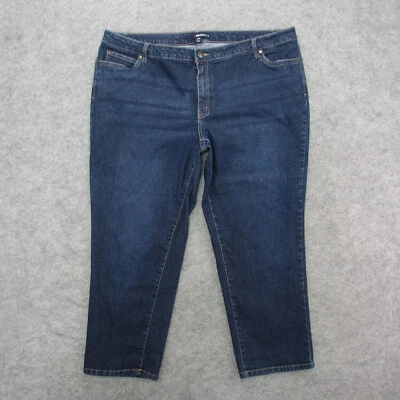 Jeans jeans feminino plus size 24/7 azul curto lavagem escura skinny - Imagem 1 de 4