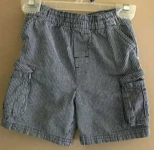 Boy's Garanimals Size 24M Blue Stripe Casual Shorts w/ Elastic Waist 17" x 4" SL - Picture 1 of 3