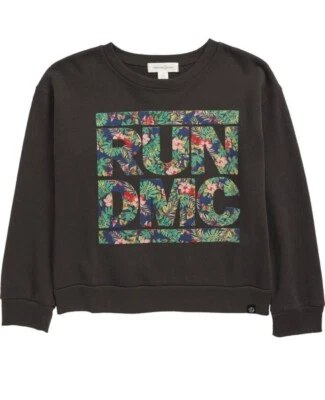 Blusa suéter TREASURE & BOND floral RUN DMC hip-hop gráfica boho terry L 10/12 - Imagem 1 de 2