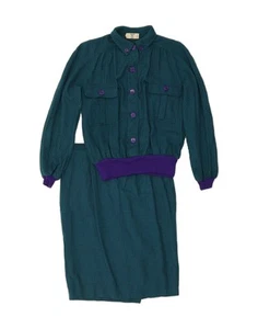 VALENTINO Womens 2 Piece Skirt Set IT 46 Large W34 Green Houndstooth DI32 - Picture 1 of 6