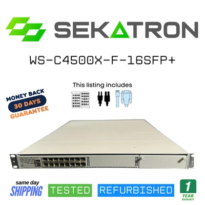 🔀 Cisco WS-C4500X-F-16SFP + • 16 X 10GbE SFP + • двойной 750 Вт блоки питания • протестирован ⚡ Быстрая доставка - Изображение 1 из 2