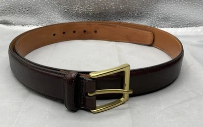 Cinturón de vestir para hombre Trafalgar talla 38 marrón pulido a mano cuero Cortina Tx171-3 Foto 1 de 4