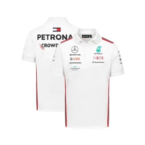 NWT Mercedes AMG Petronas F1 Team White Polo Shirt Size Medium NWT - Picture 1 of 3