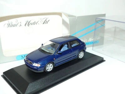 AUDI A3 1.8 TYP 8L 1996 BLUE METALLIC MINICHAMPS 430015100 1:43 BLEU LHD COUPE - Photo 1/3