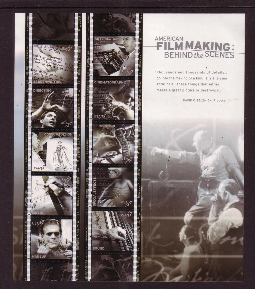 US #3772 American Film Making 37c Complete Sheet of 10 Mint Never Hinged - Image 1 of 1