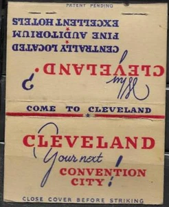 Vintage Pre 1950's Cleveland Convention City  Matchbook - Picture 1 of 1
