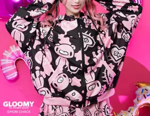 NEW Chax GP Gloomy Bear x Sophie Powers Candy Pink x Black Zip Hoodie ACDC RAG - Picture 1 of 9
