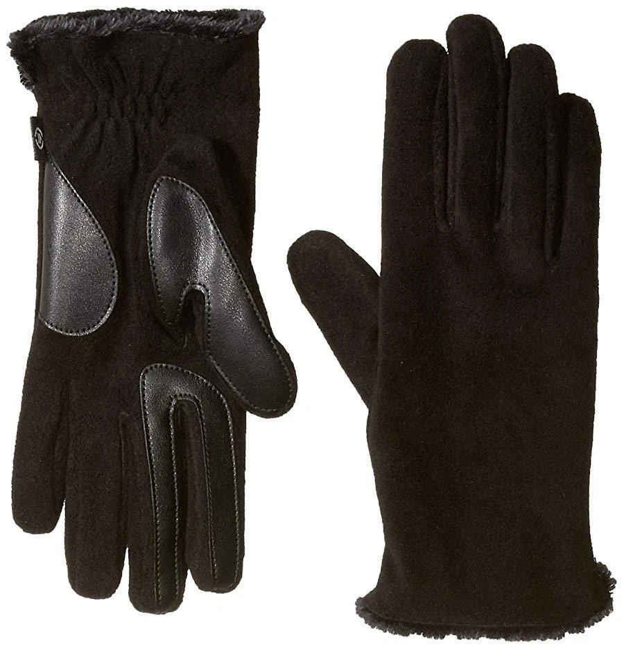 $125 Isotoner Hombres Negro Polar Smartouch Tejido Derrame Guantes de Invierno Talla Única Foto 1 de 1