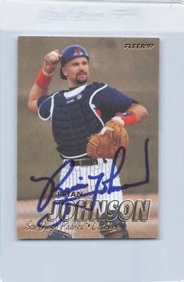 1997 Fleer #466 Brian Johnson Padres Signed Auto *K1528 - Image 1 of 2
