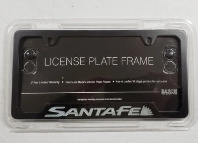 NEW 2005-2025 Santa Fe BLACK License Plate Frame, OEM Hyundai Foto 1 de 2