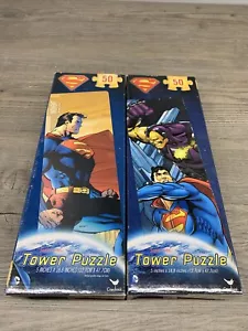 Superman Comic Tower Puzzle 50 Pieces Puzzle Lot Of 2 - Picture 1 of 1