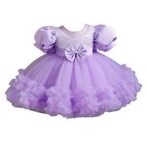 Baby Flowers Girls Sequin Lace Wedding Pageant Party Communion Princess Dress - Picture 1 of 55