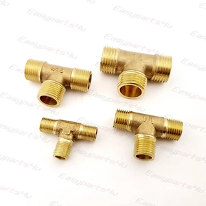 Brass BSP, T-Shape Equal Male Thread Tee Connector Pipe Fittings Tubing - Bild 1 von 5