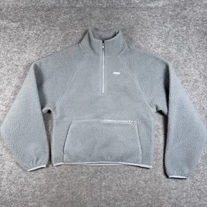 Gymshark 1/4 Zip Womens Small Gray Sherpa Athleisure Workout Running NWOT - Picture 1 of 10