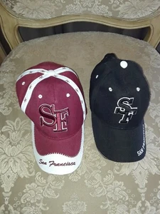 2x SAN FRANCISCO "SF" Red, Black 3D Embroidery Initials Baseball Caps/Hats $8 Ea - Picture 1 of 3