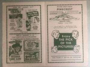 Volantino cinema drive-in Edgewater FL anni '50 GIGI Paul Newman Mickey Rooney - Foto 1 di 1