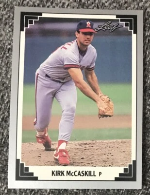 1991 Leaf Kirk McCaskill Los Angeles Angels #199 Vintage Baseball Trading Card - Image 1 of 2