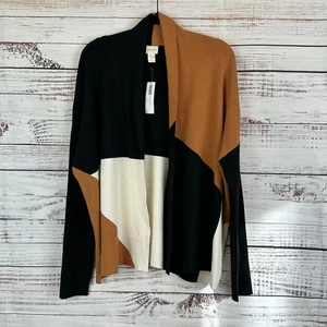 Cárdigan para mujer Chicos nuevo con etiquetas negro tostado crema bloque de color frente abierto carrera LG (2) - Imagen 1 de 7