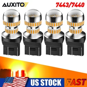 4Pcs 7443 7440 Yellow Interior Light Backup Turn Signal Lamp LED Bulbs Amber GUS - Picture 1 of 12
