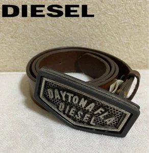 Cintura uomo Diesel pelle marrone metallizzato 95 cm/38 pollici lusso elegante italiana usata - Foto 1 di 10