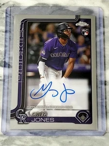 Greg Jones (RC) 2025 Topps Chrome On-Card Rookie Auto #RA-GJ Colorado Rockies - Foto 1 di 2