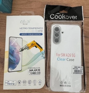 COVER TRASPARENTE E PELLICOLA IN VETRO TEMPERATO PER SAMSUNG A26 5G - Picture 1 of 1