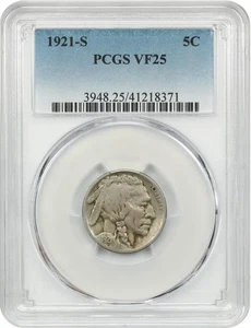 1921-S 5C PCGS VF25 Buffalo Nickel 41218371 - Picture 1 of 4