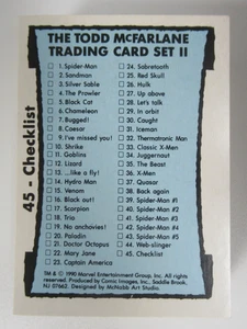 1990 Marvel Image Cards Todd McFarlane Series 2 II - Complete 45 Card Set - Bild 1 von 8