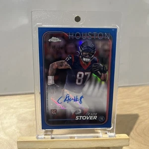 2024 Topps Chrome Football Cade Stover Blue Refractor Rookie Auto 18/150 - Picture 1 of 3