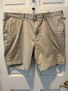 Nautica Flex Men's Classic Fit Deck Shorts Flat Front Tan Khaki Size 42w - Picture 1 of 2